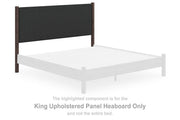 Pamytta - King Upholstered Panel Headboard - Black / Brown