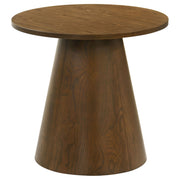 Franklin Round Wood Pedestal Side End Table Dark Brown