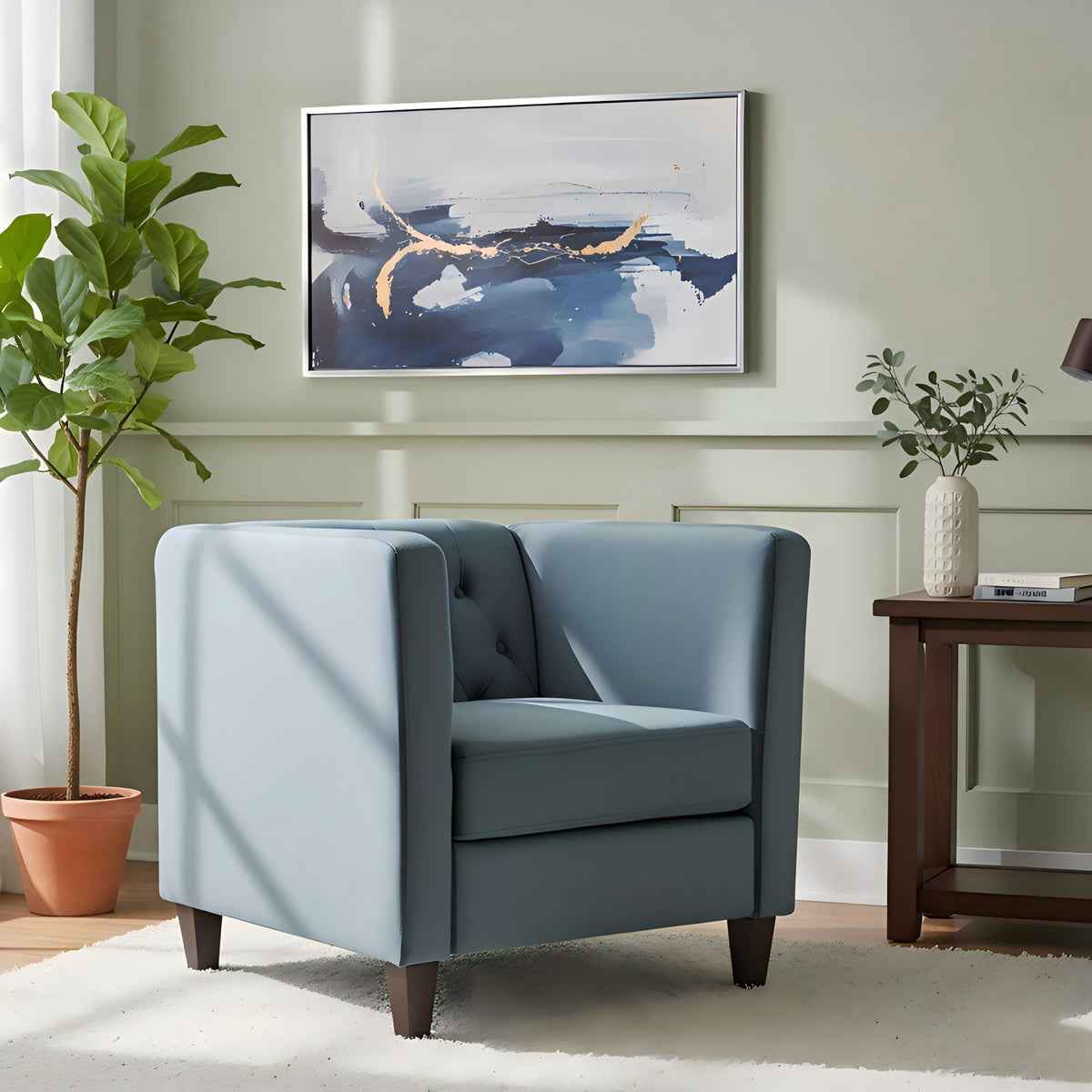 Chesterfield Accent Tufted Square Arm Side Chair