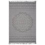 Guros - 6' X 9' Medallion Indoor / Outdoor Area Rug - Gray / White
