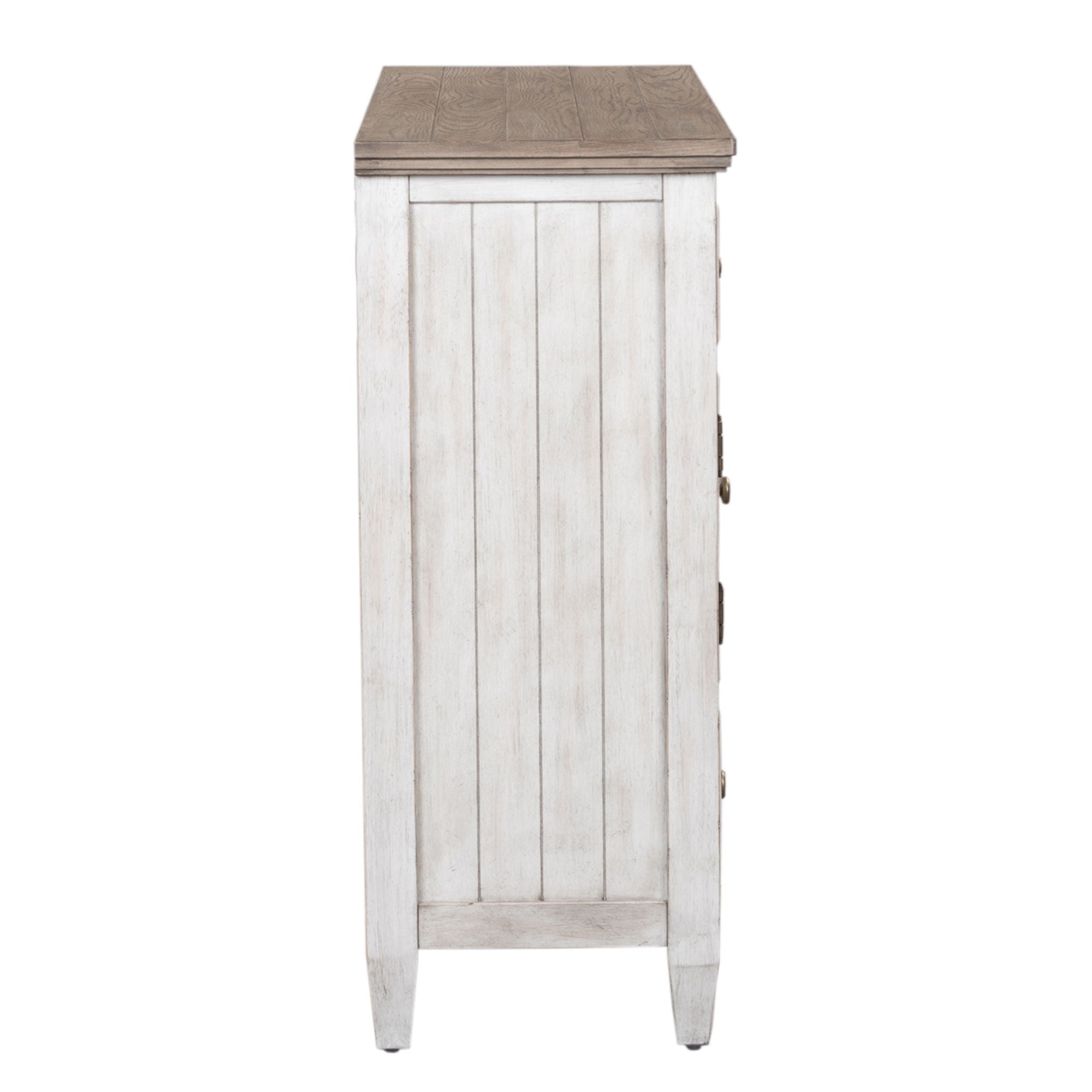 Heartland - 2 Door 6 Drawer Chesser - Antique White / Tobacco Tops