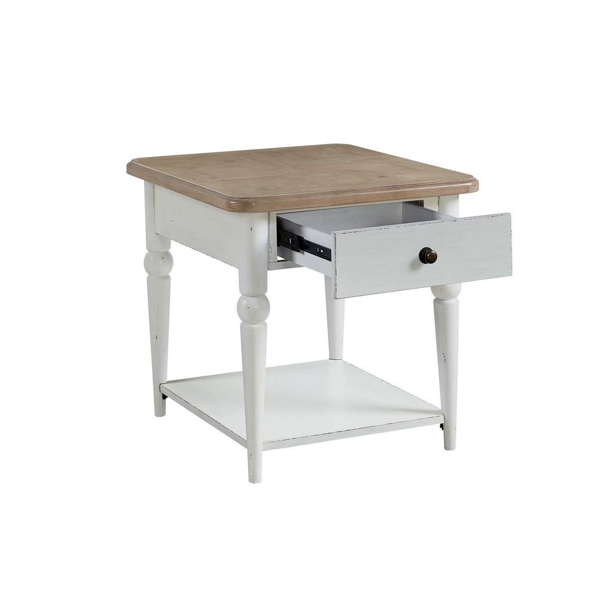 Turnberry Park - Rectangular End Table - Washed White