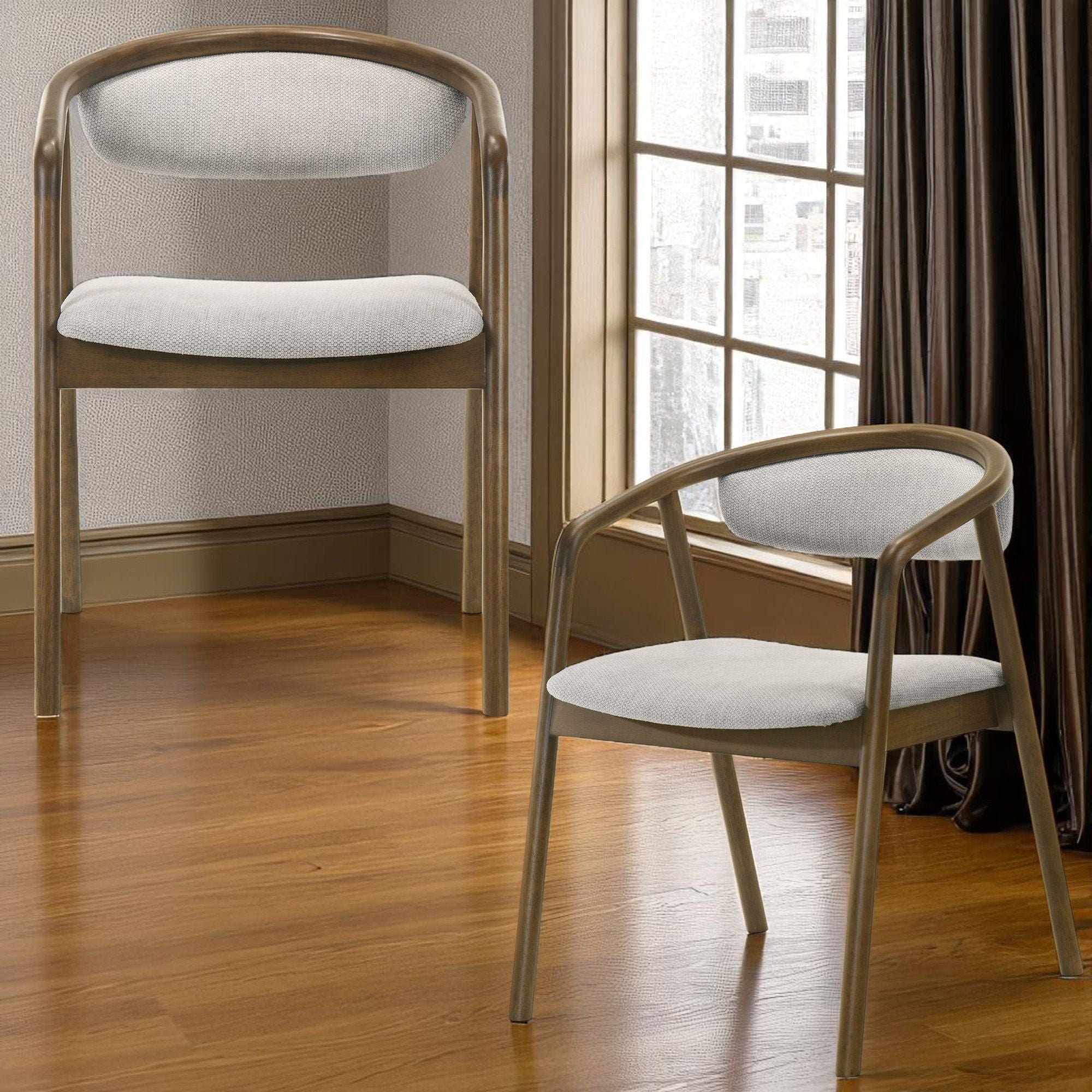 Delina - Side Chair - Gray / Walnut