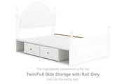 Kozlani - Twin/Full Side Storage With Rail - White