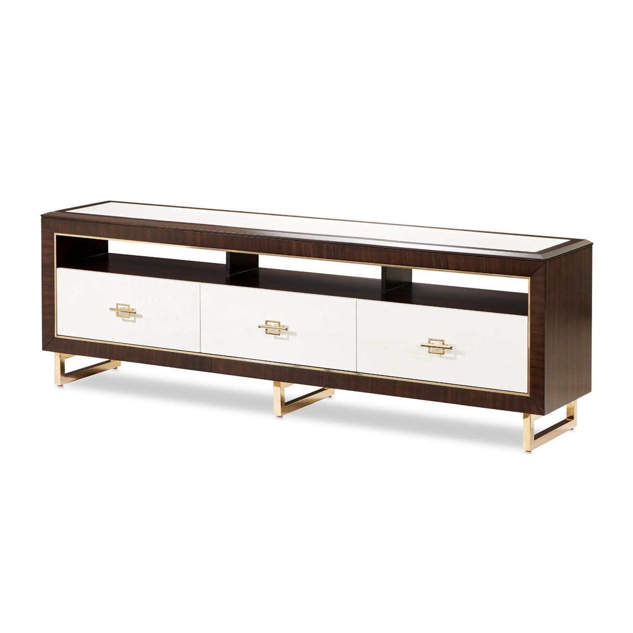 Belmont Place - Media Cabinet - White / Dark Brown