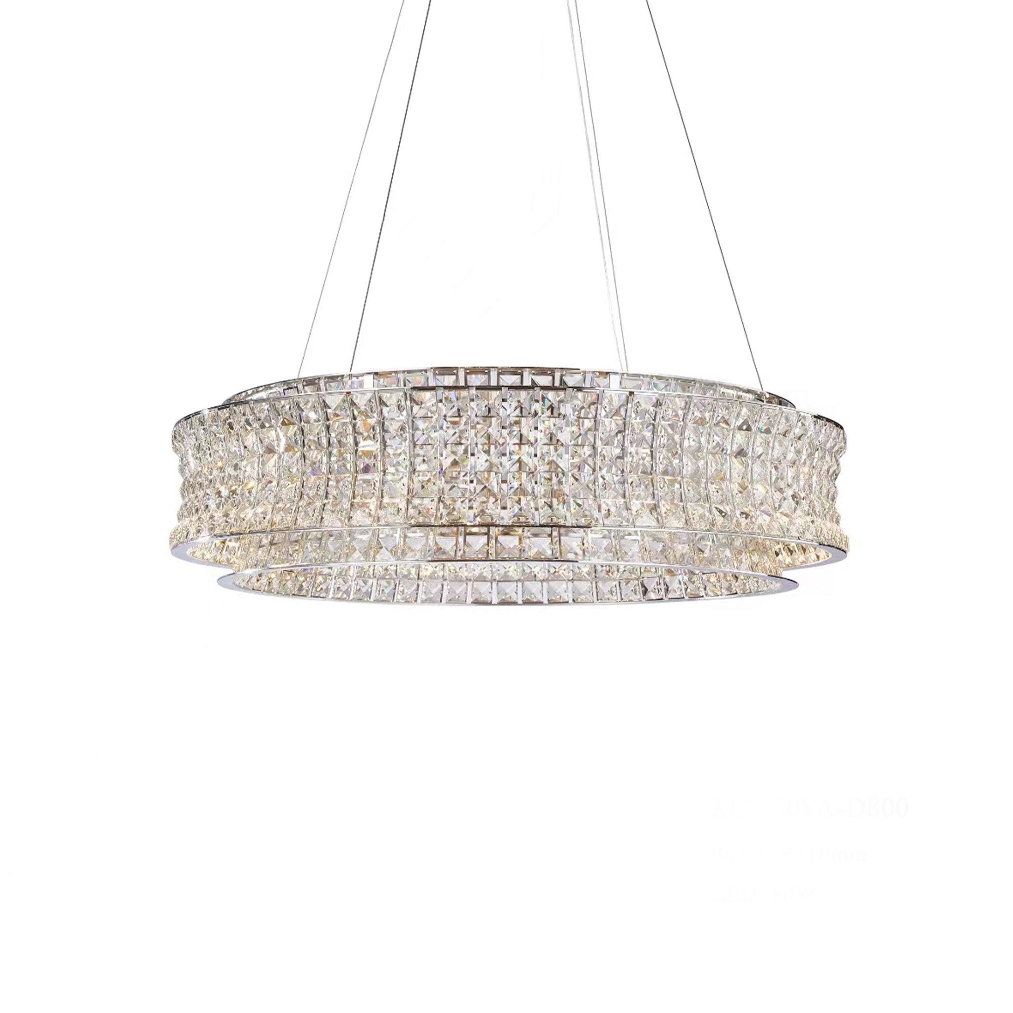 Michael Amini Lighting - Galaxy 32" Round LED Crystal Chandelier - Chrome