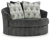 Biddeford - Oversized Swivel Accent Chair - Shadow