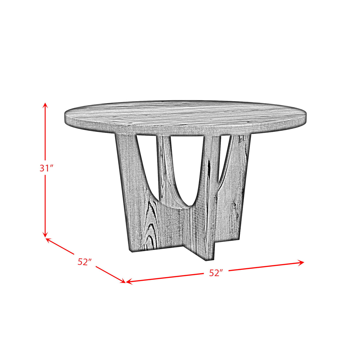 Oregon - Round Table With Wood Top