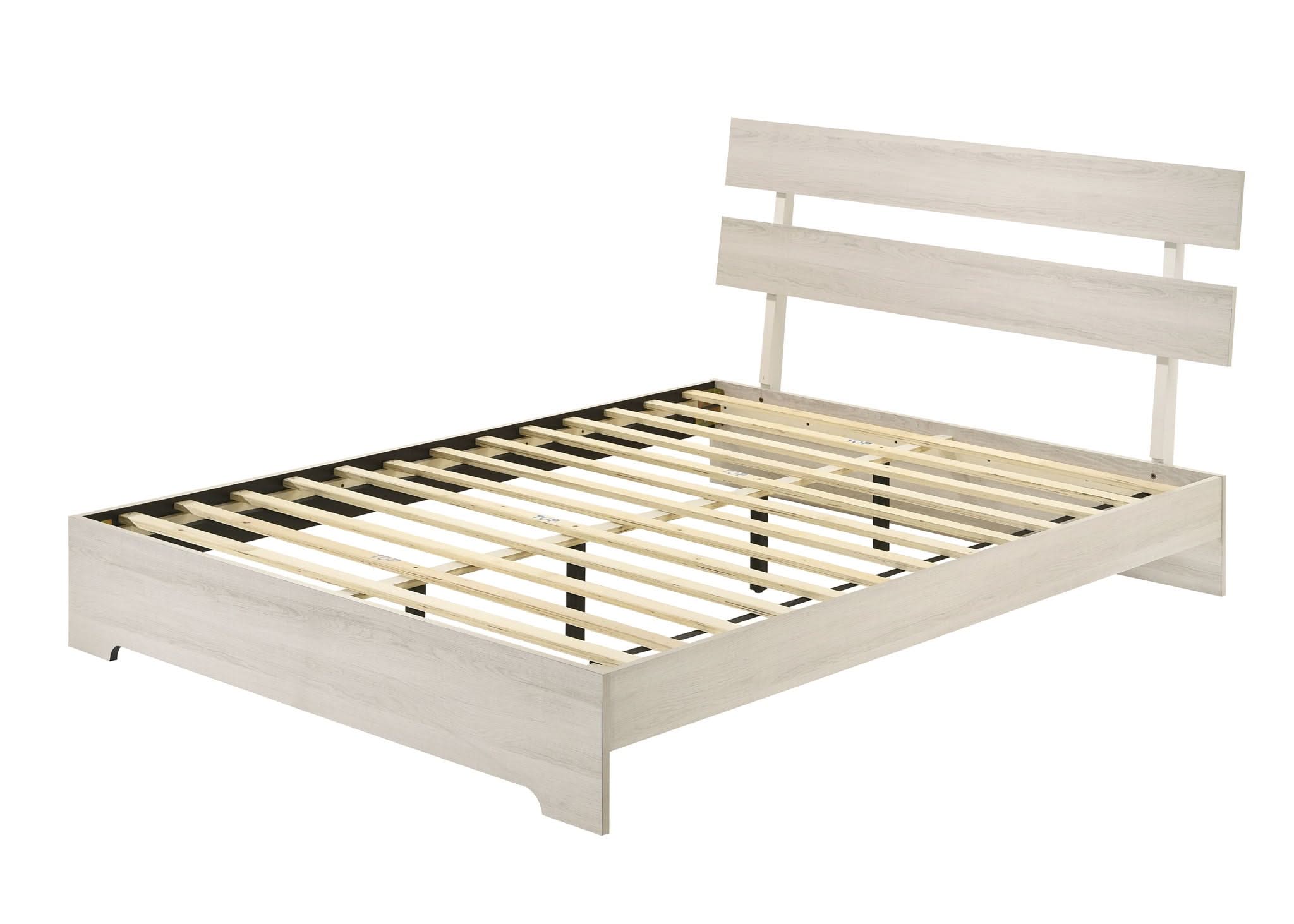 Atticus - King Platform Bed In One Box - White