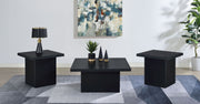 Devar 3-piece Square Cocktail Coffee End Table Set Black