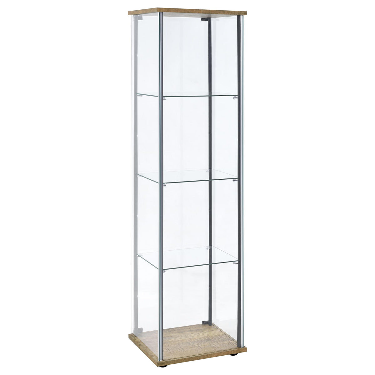 Bellatrix 3-shelf Clear Glass Curio Cabinet Mango