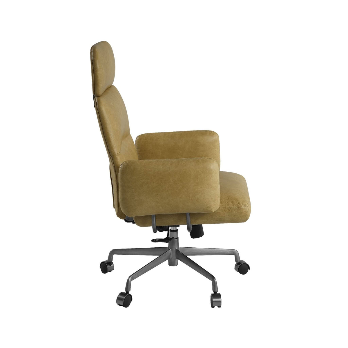 Davu Vintage Top Grain Leather & Iron Swivel Office Chair