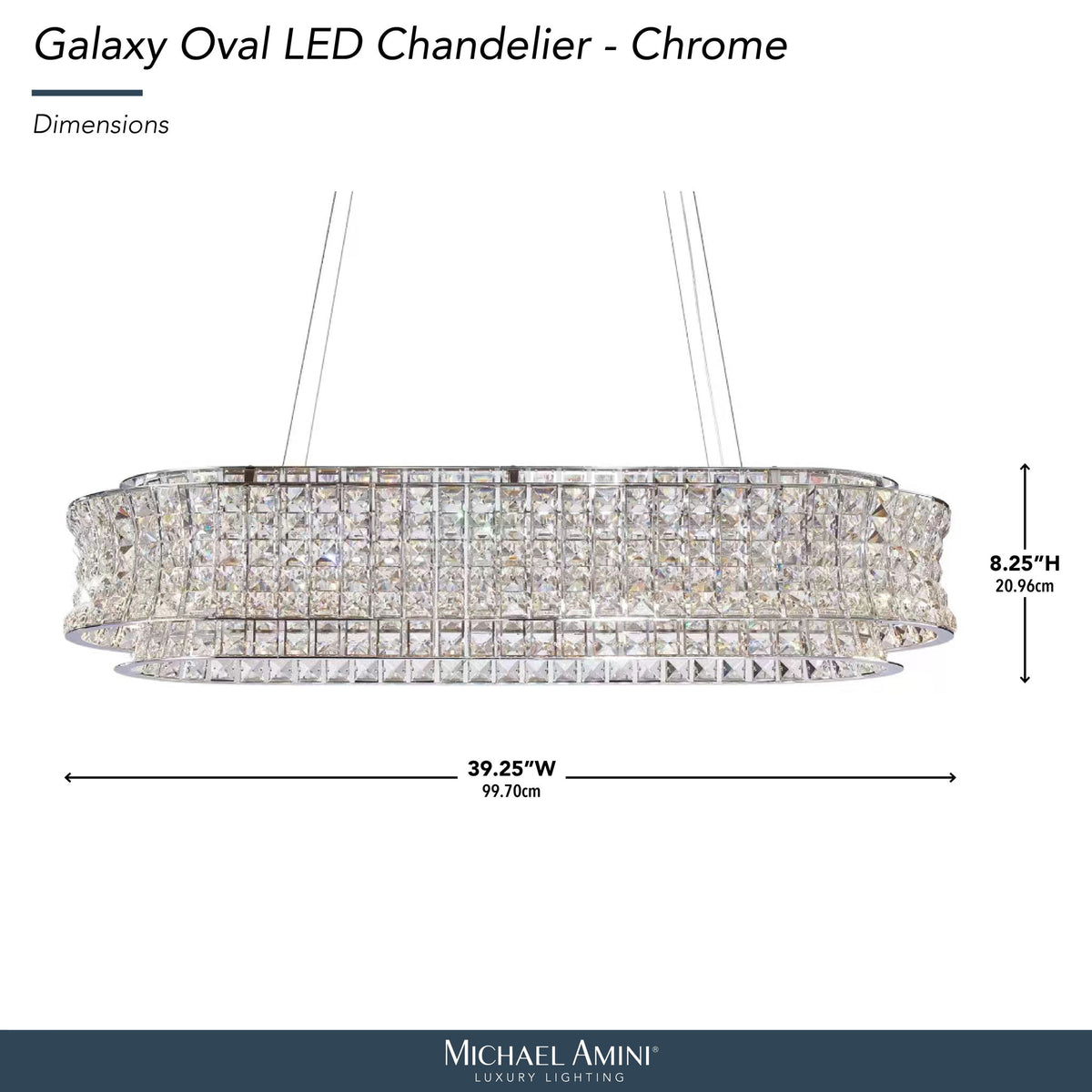 Michael Amini Lighting - Galaxy Oval LED Crystal Chandelier - Chrome