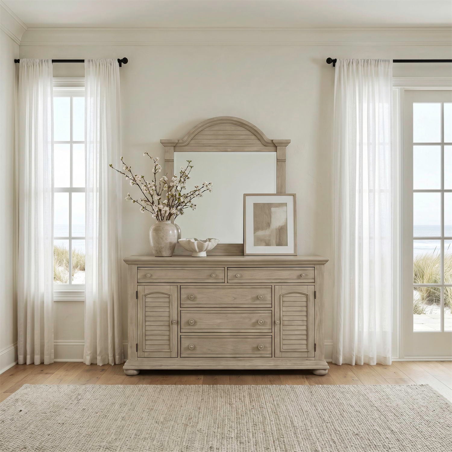 Summer House - Dresser & Mirror - Sand Dune