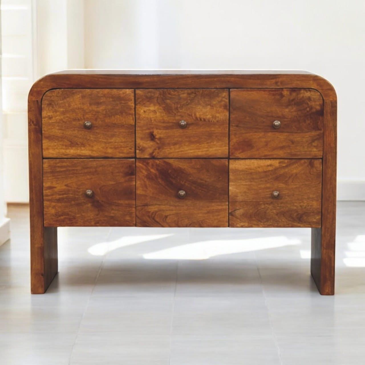 Darcy - 3 Over 3 Drawer Chest - Brown