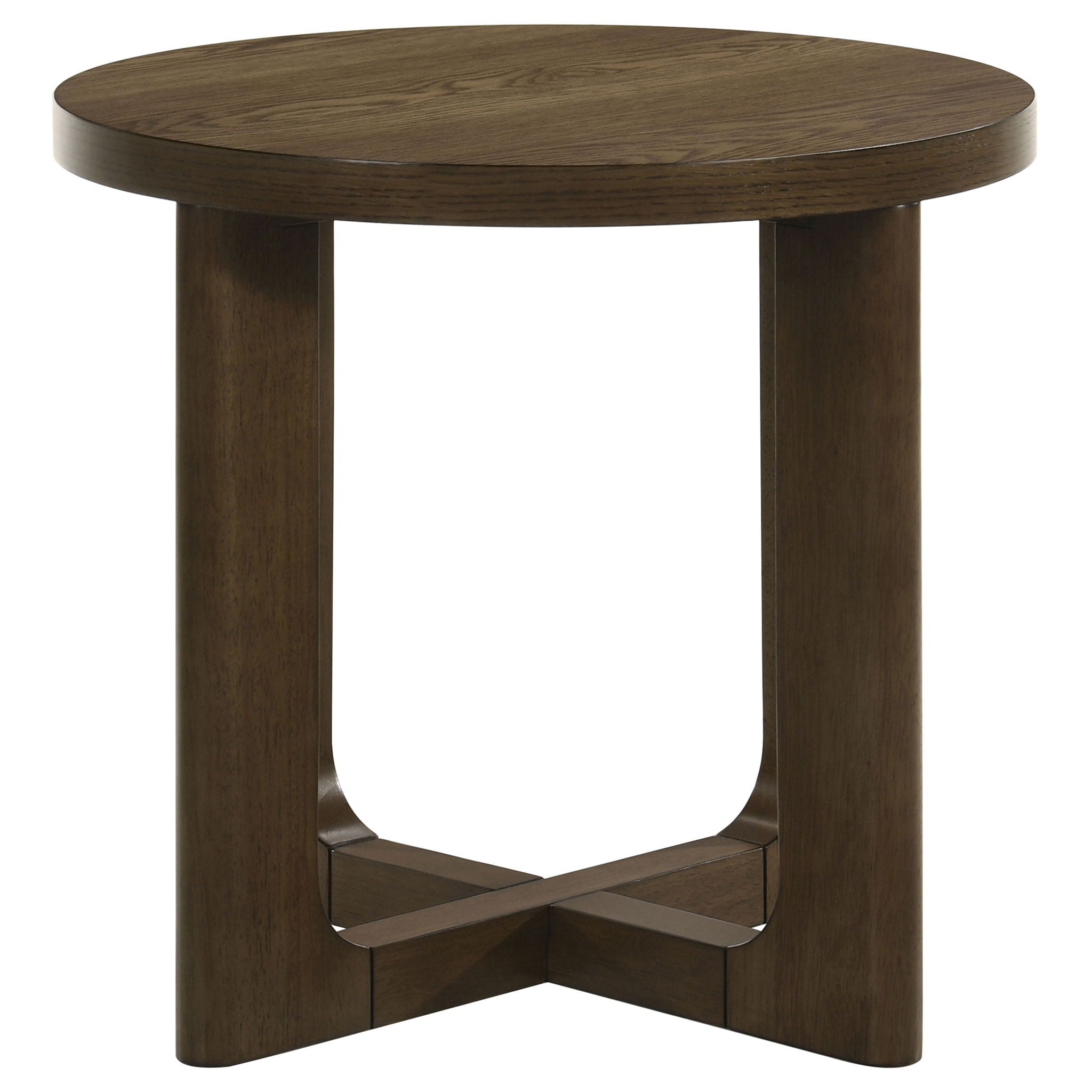 Kessler 2-piece Round Sculptural Wood Coffee Table Set Brown