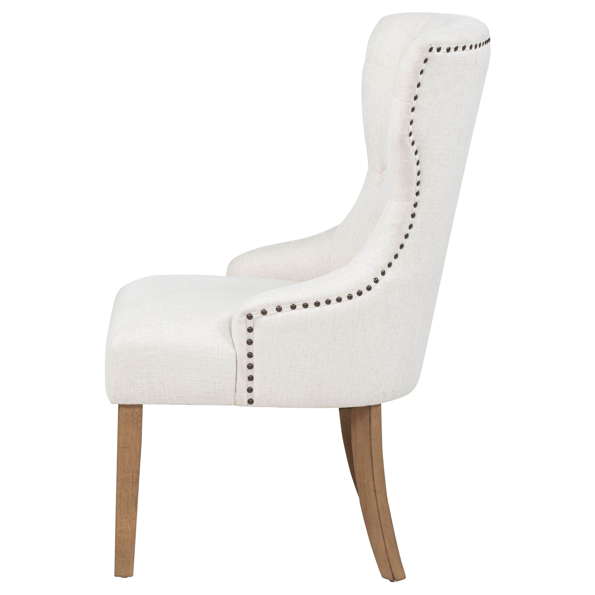 Baney Fabric Upholstered Dining Side Chair Beige and Rustic Grey