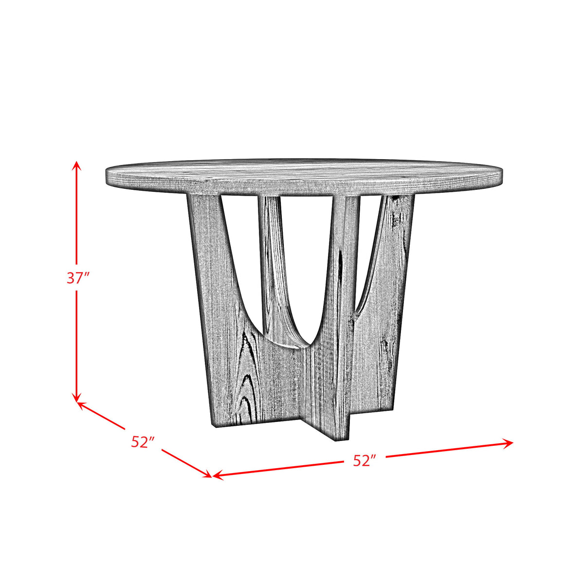 Oregon - Round Table With Wood Top
