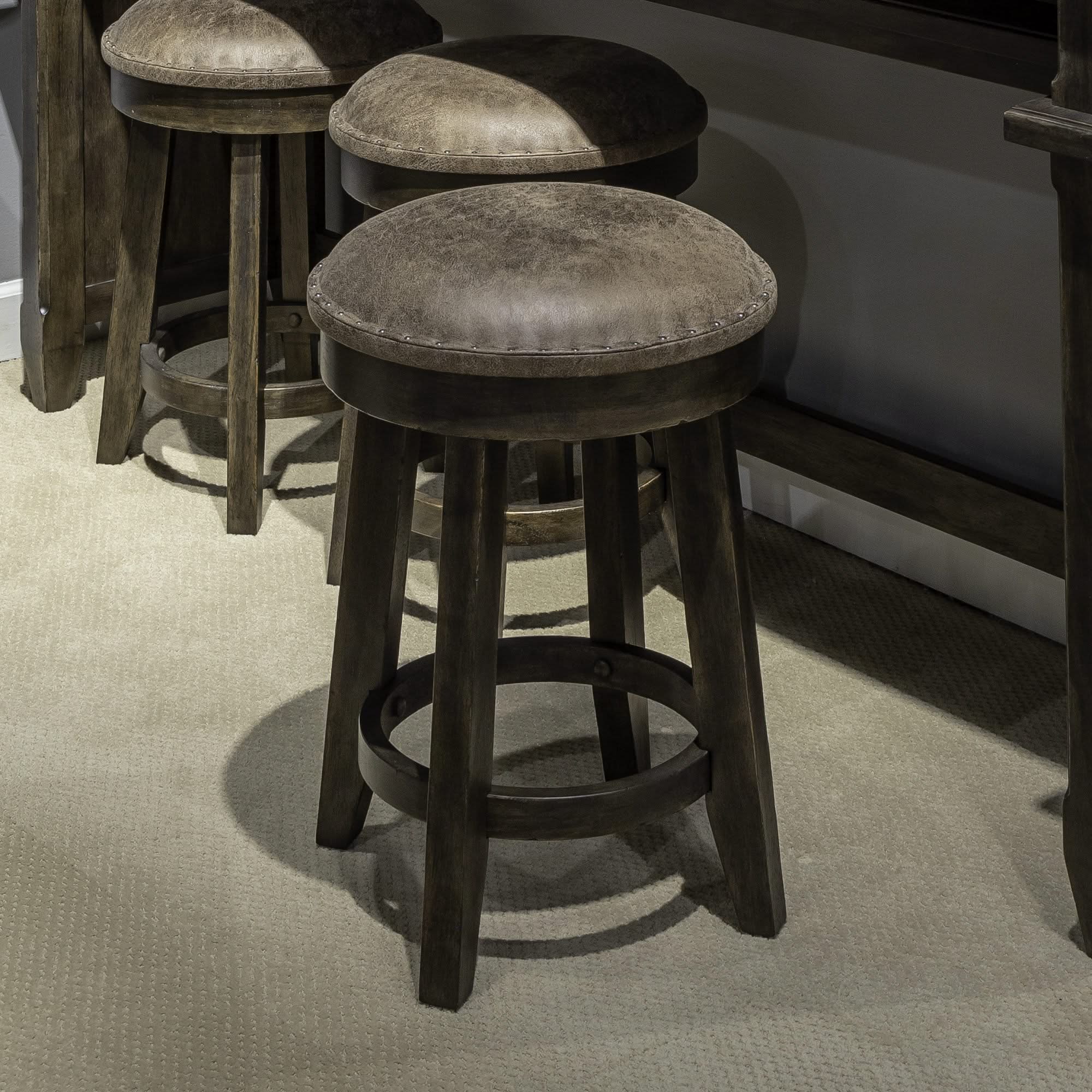 Paradise Valley - Upholstered Console Stool - Saddle Brown
