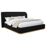 Blaire Upholstered Eastern King Wingback Platform Bed Black