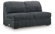 Midnight-Madness - Armless Loveseat - Gunmetal