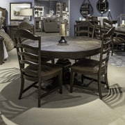 Paradise Valley - 5 Piece Pedestal Table Set - Saddle Brown
