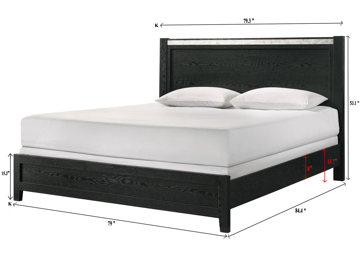 Lamar - King 4 Piece Bedroom Set - Black