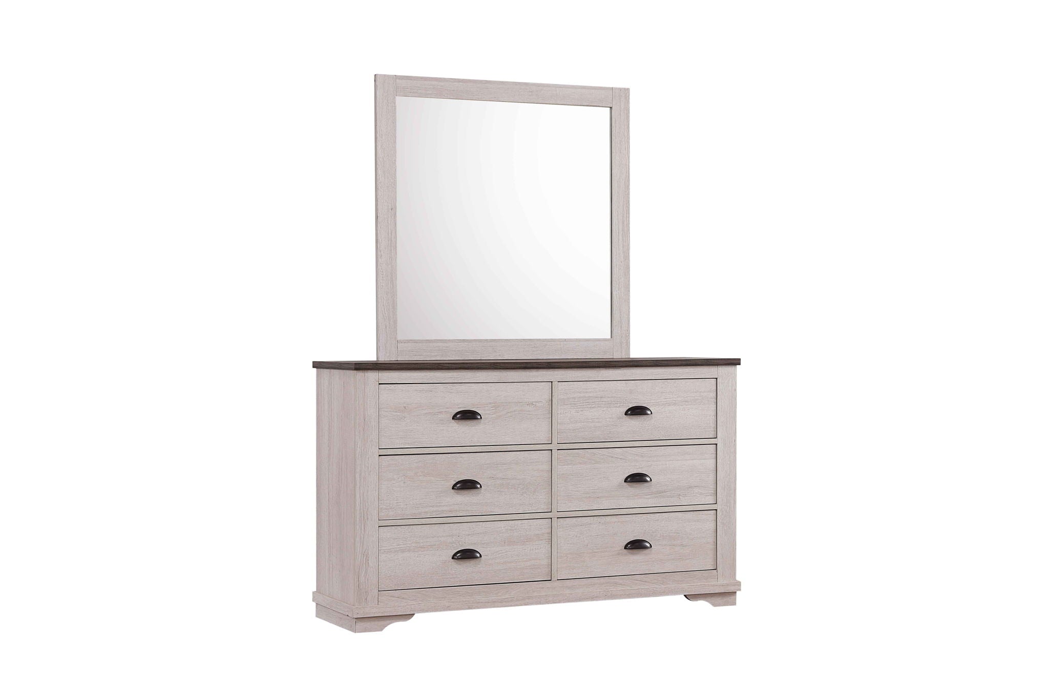 Coralee - King 4 Piece Bedroom Set - Chalk / Gray