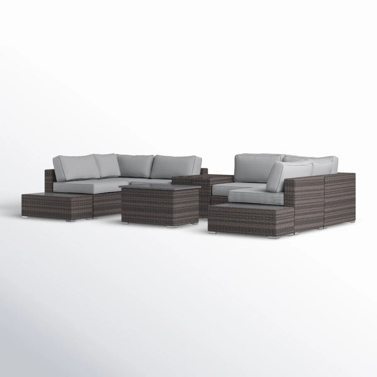 Wicker Sectional Seating Group With Cushions