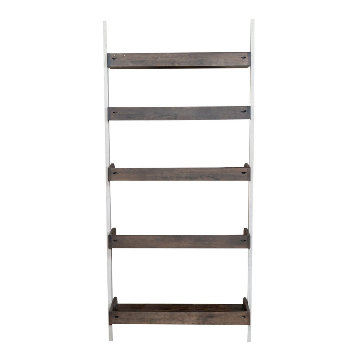 Farmhouse - Leaning Bookcase - Two Tone White / Wood Tone