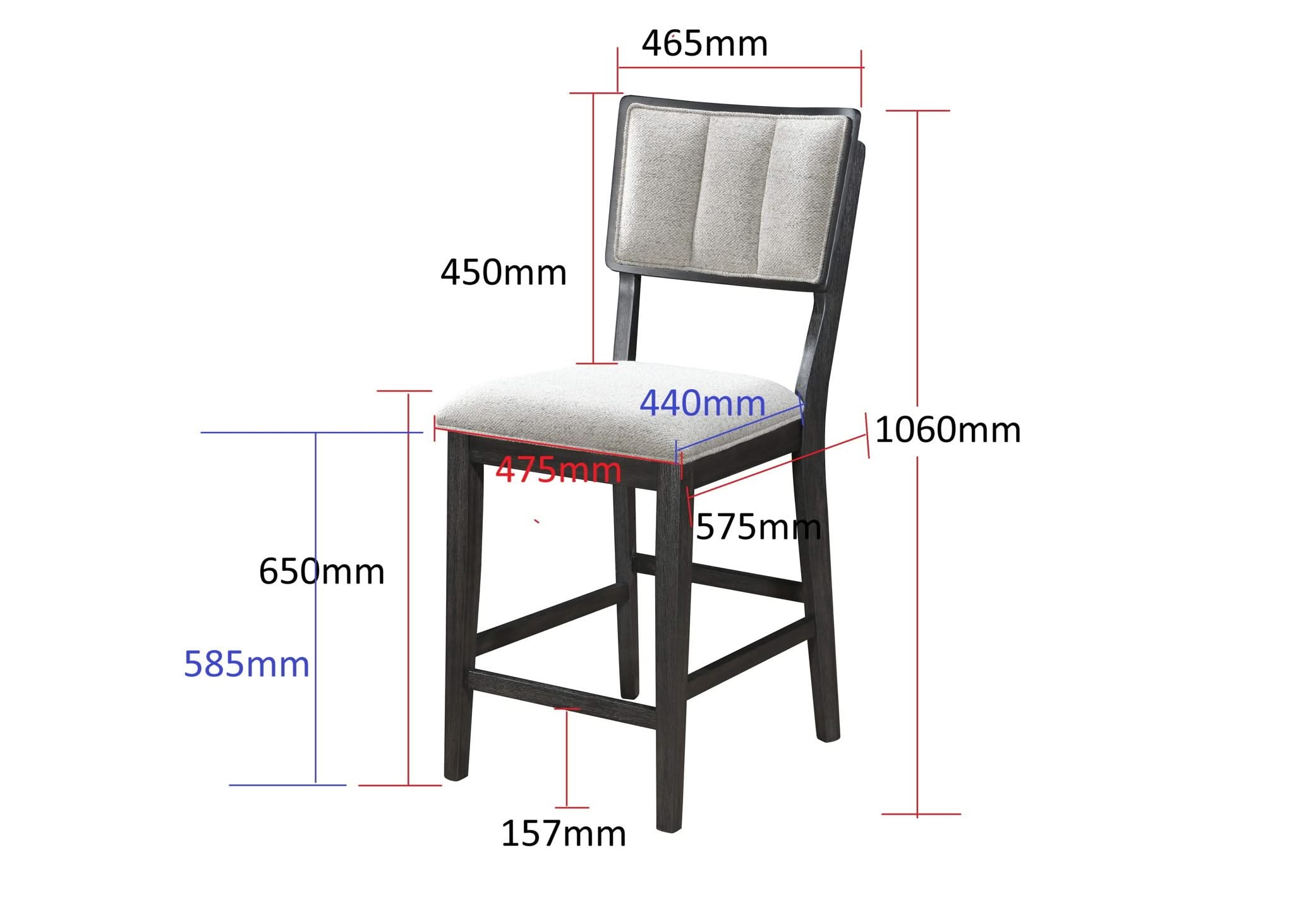 Cline - Counter Height Chair (Set of 2) - Charcoal / Gray