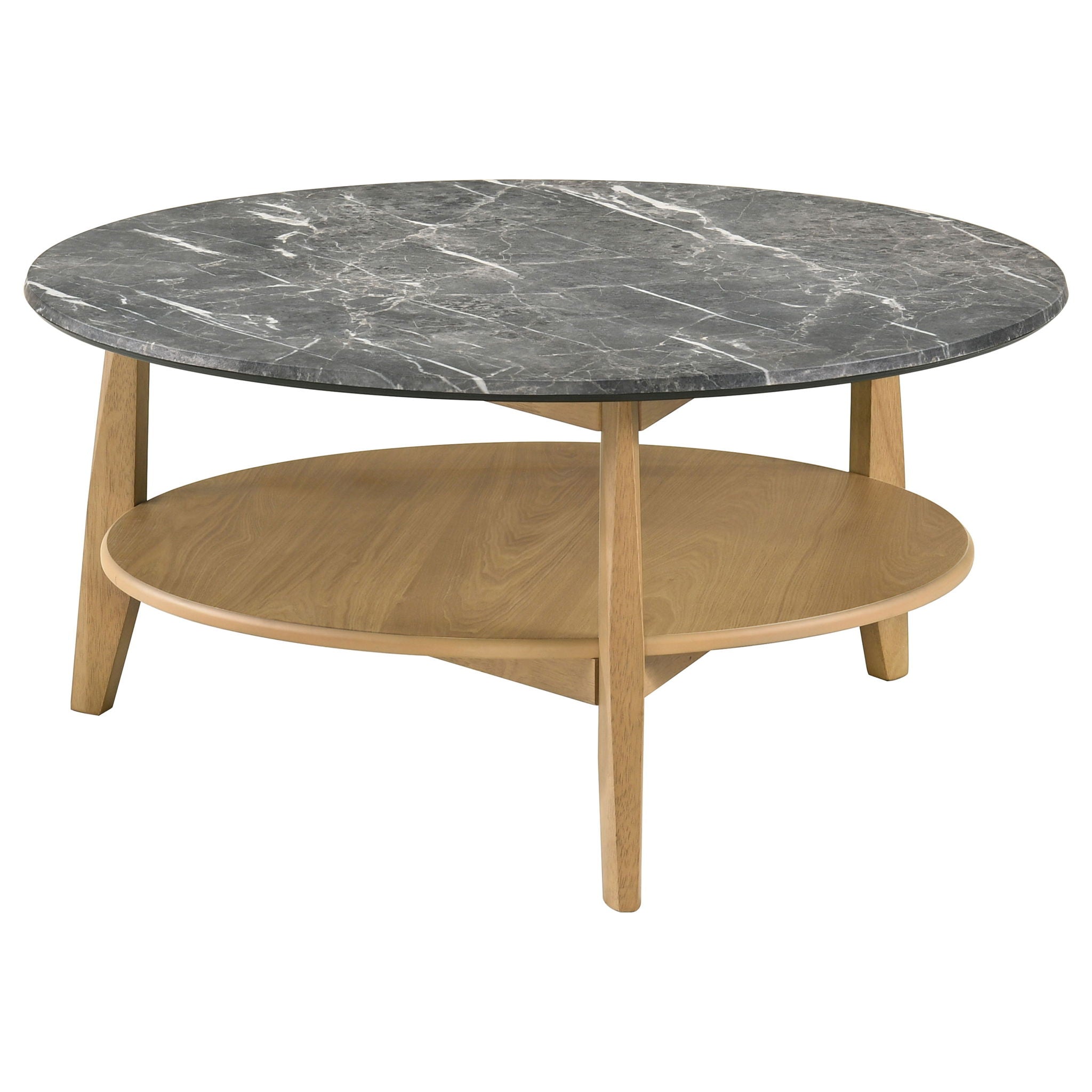 Bradley 3-Piece Round SmartTop Coffee Table Set Grey and Natural