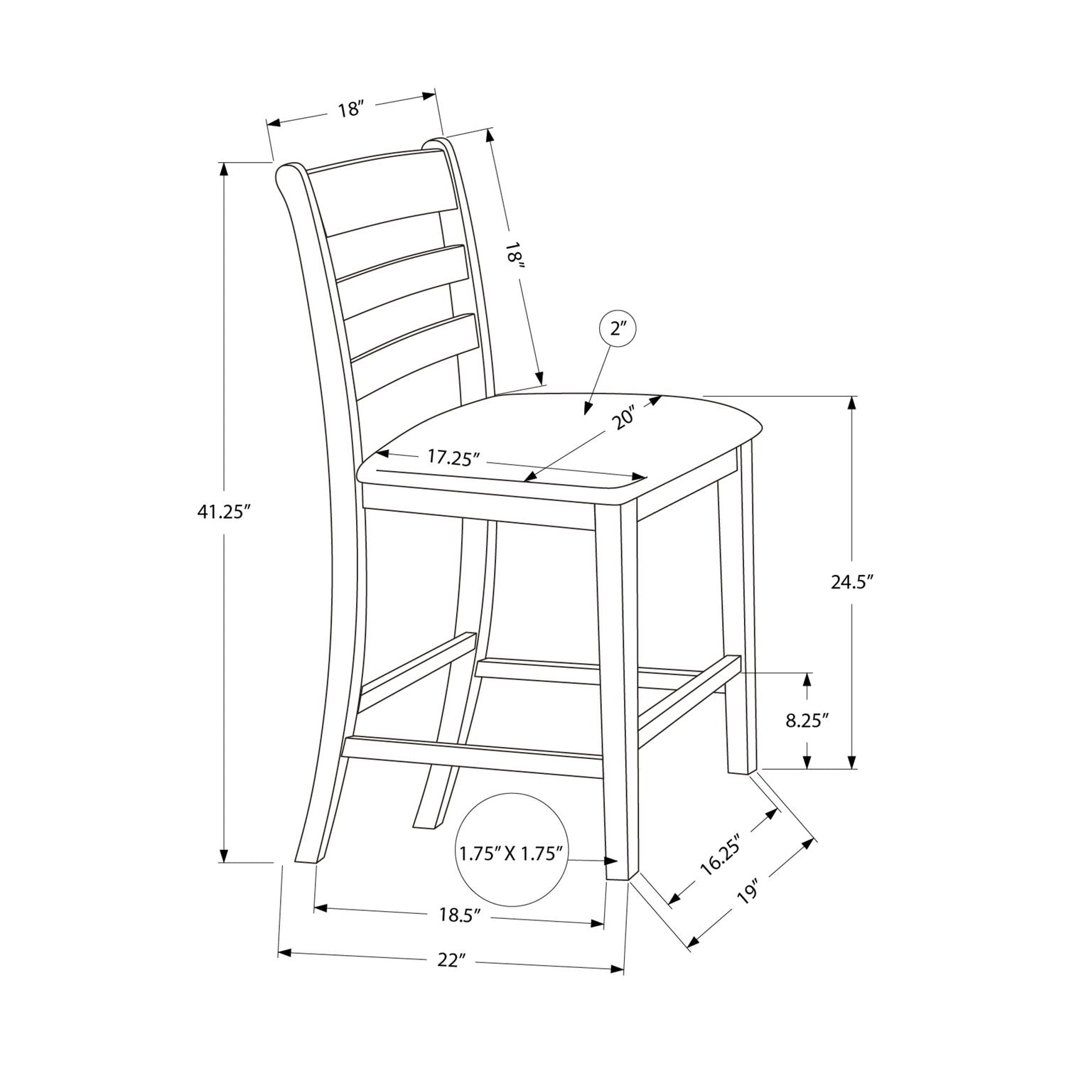 Counter Height Dining Chairs (Set of 2) - Antique Gray