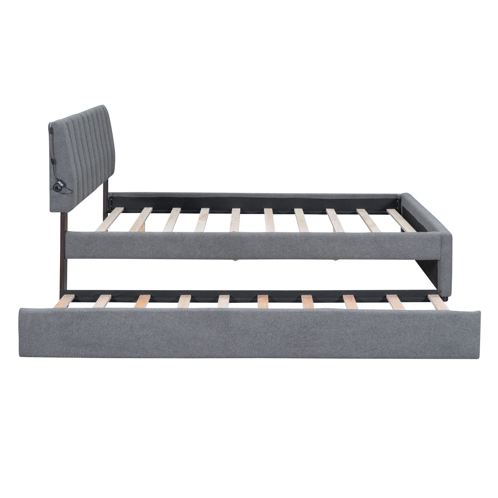 Upholstered Platform Bed With Trundle