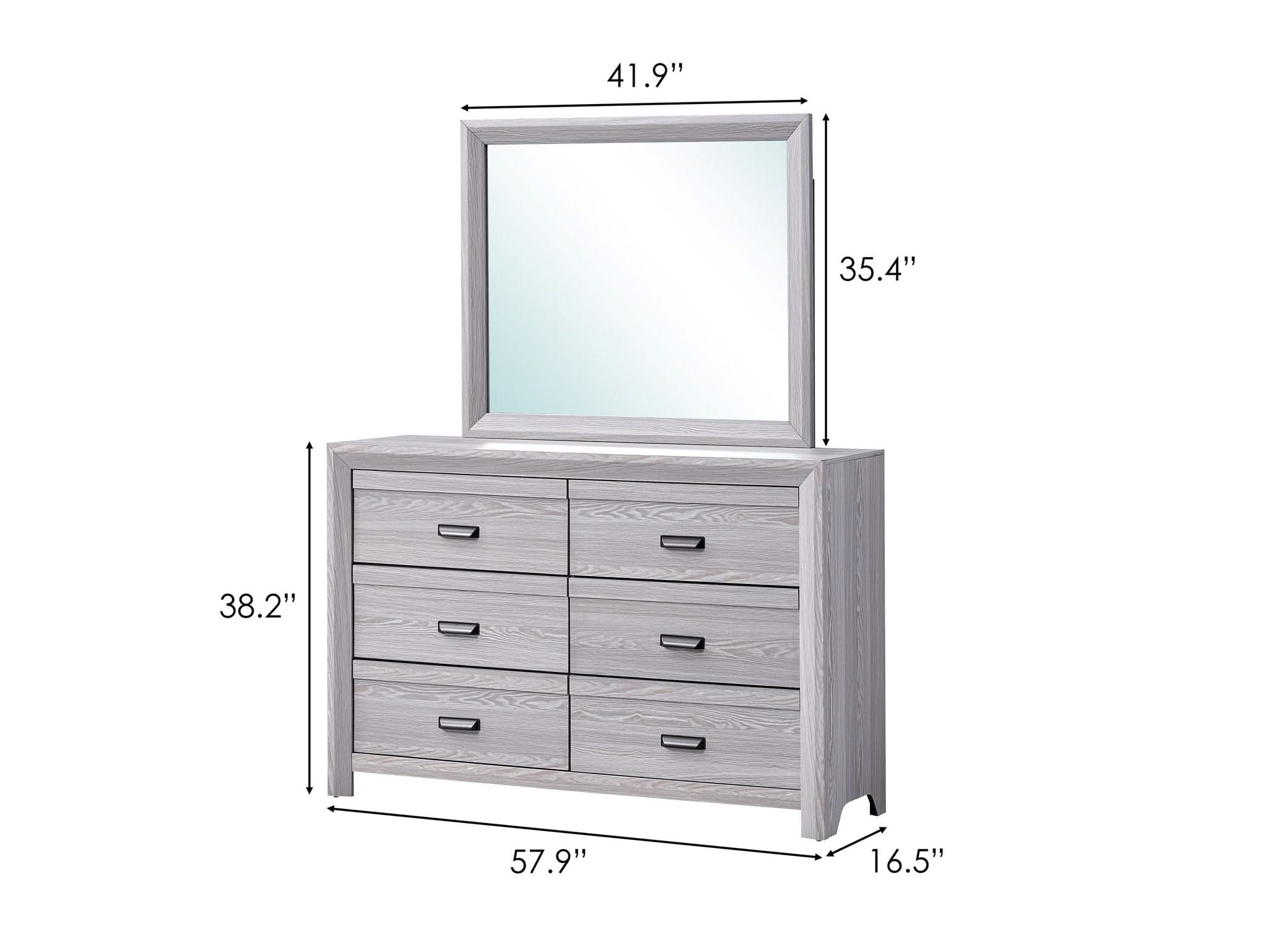 Adelaide - Dresser & Mirror - Drift Wood