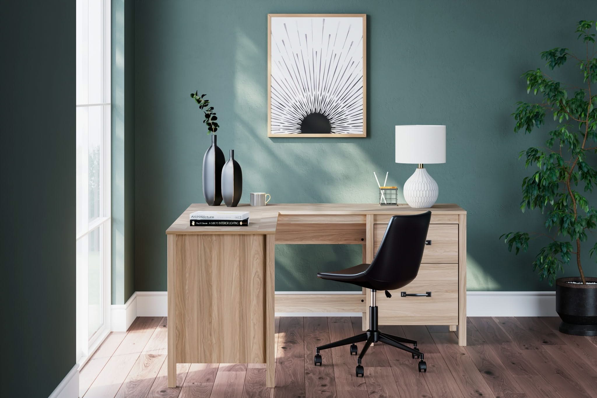 Battelle - 60" Home Office Desk With Return - Tan