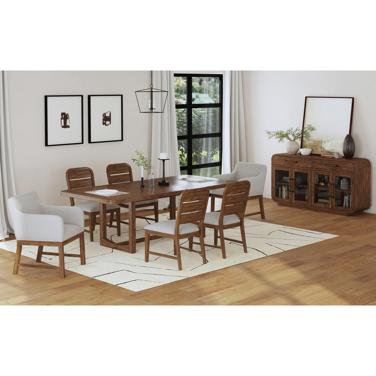 Glinda - Upholstered Fabric Dining Chair (Set of 2) - Brown / Light Gray
