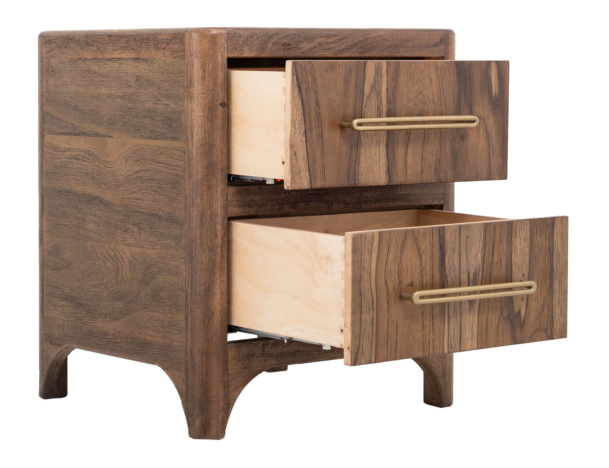 Praga - 2-Drawer Nightstand - Almond / Barrel Brown