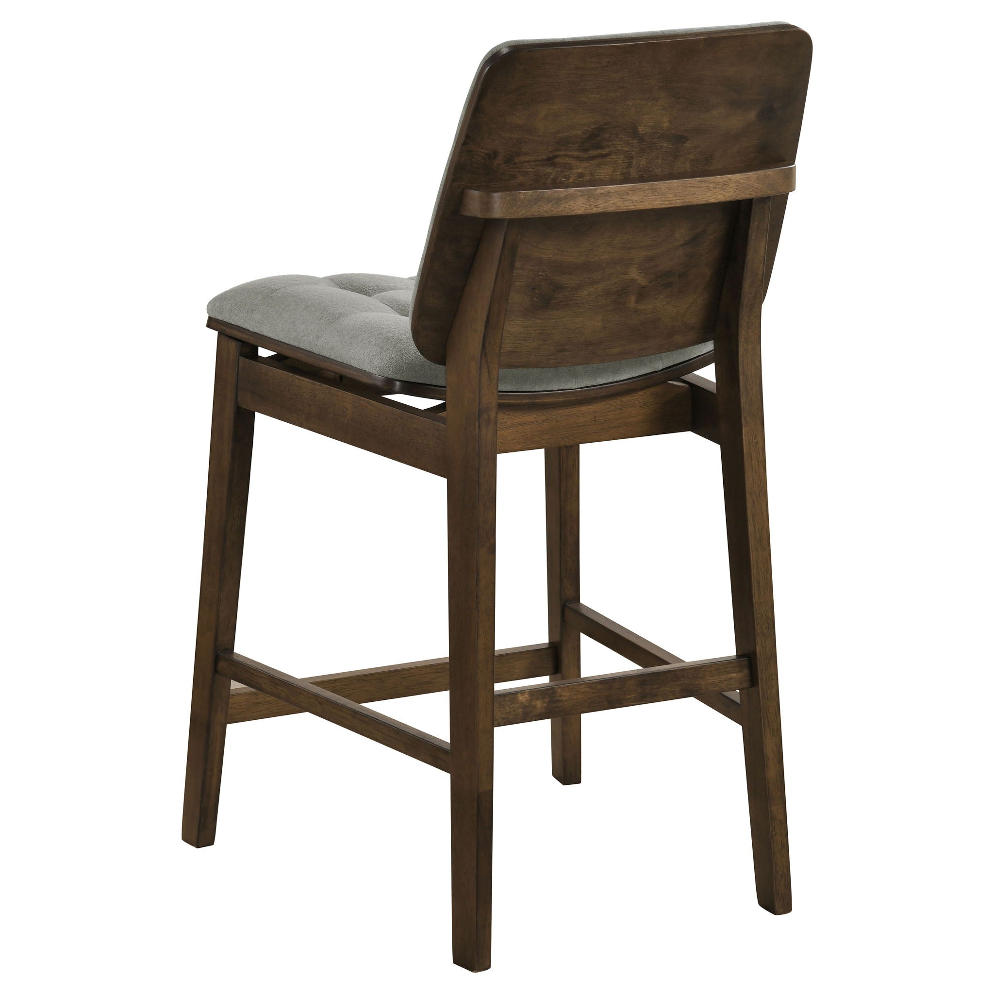 Redbridge Velvet Upholstered Counter Chair Grey and Walnut (Set of 2)