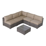 Patio Set With Cushions, 4 Piece, Rustproof - Gray Mix