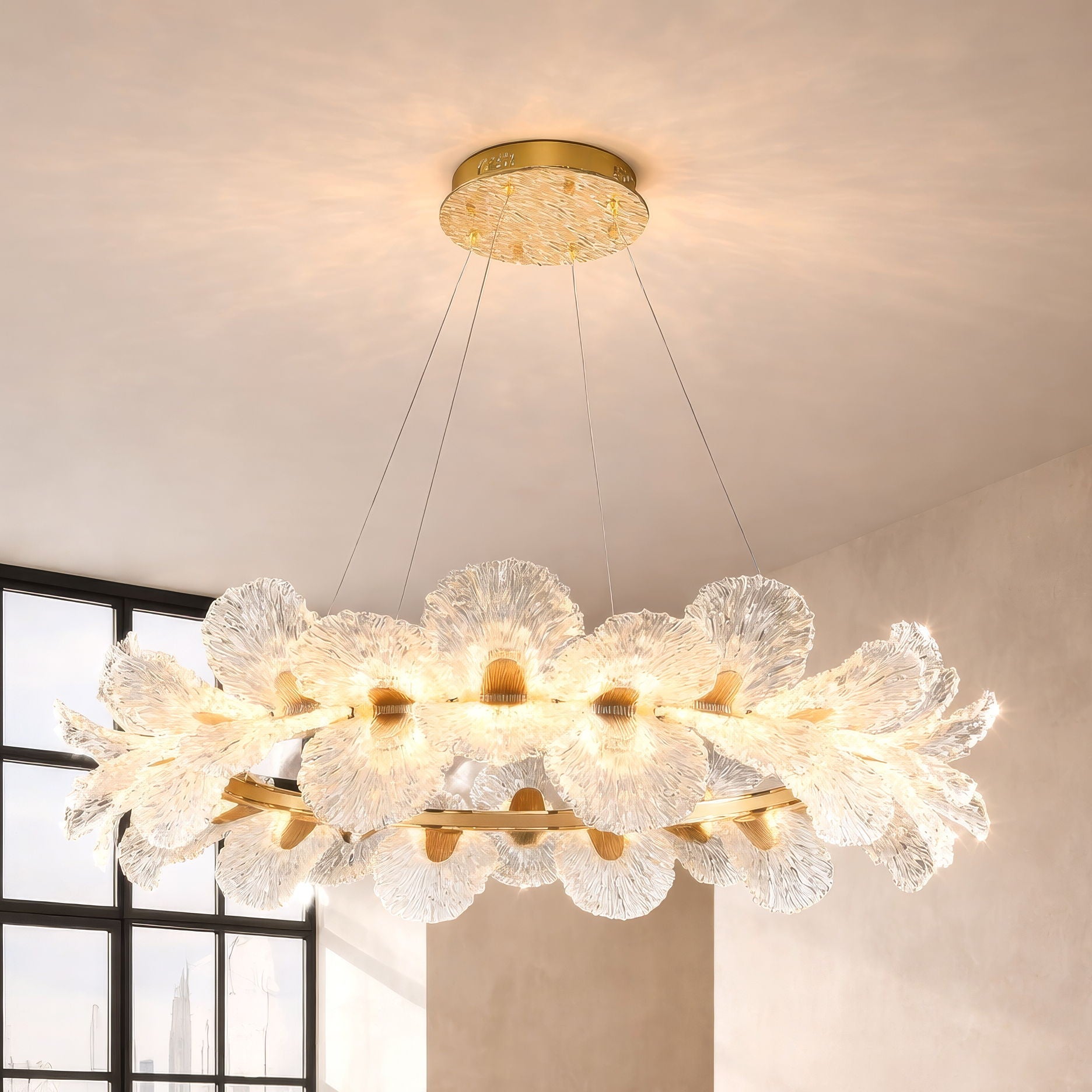 Michael Amini Lighting - Brisa 39" Round LED Chandelier - Ocean Blue / Bronze