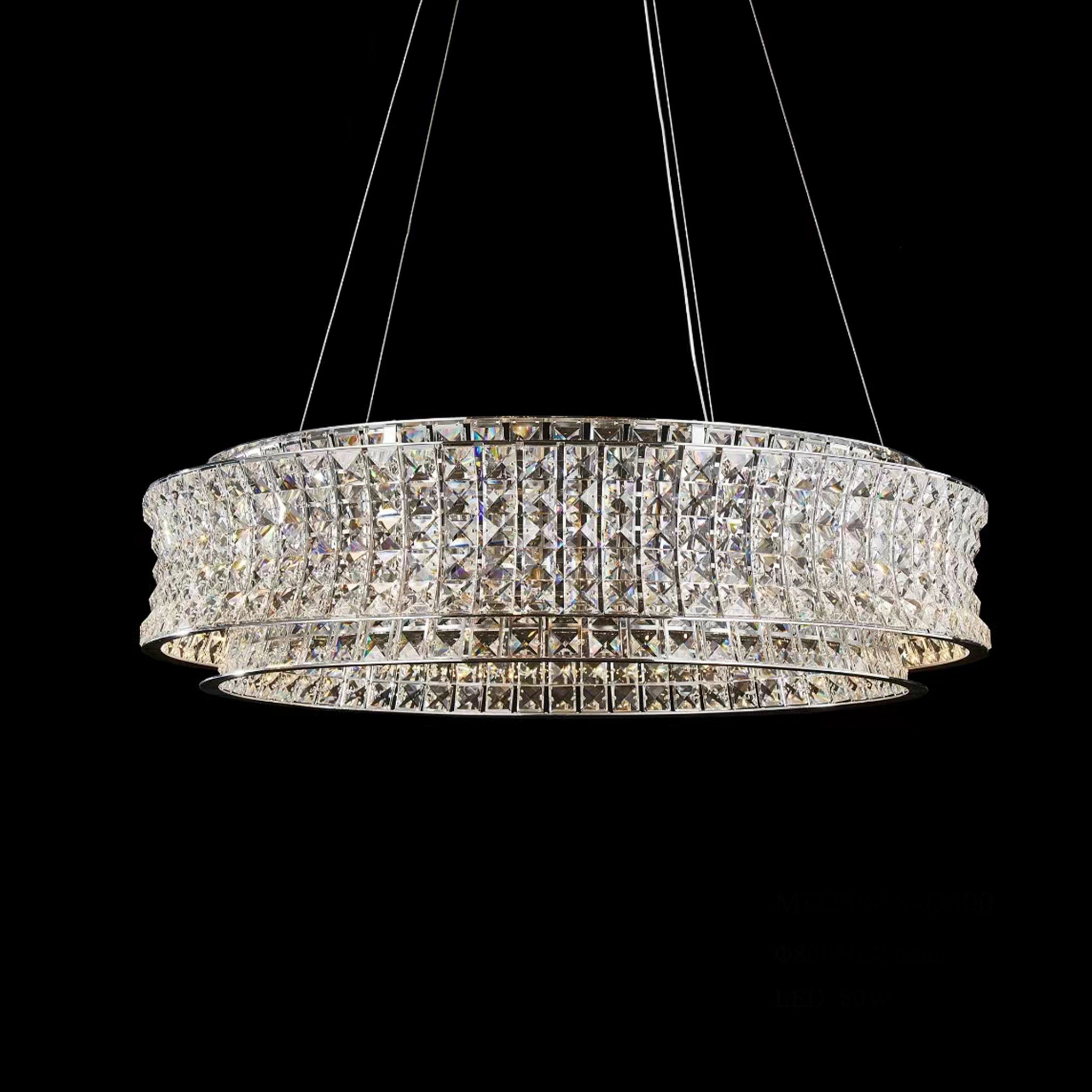 Michael Amini Lighting - Galaxy 32" Round LED Crystal Chandelier - Chrome