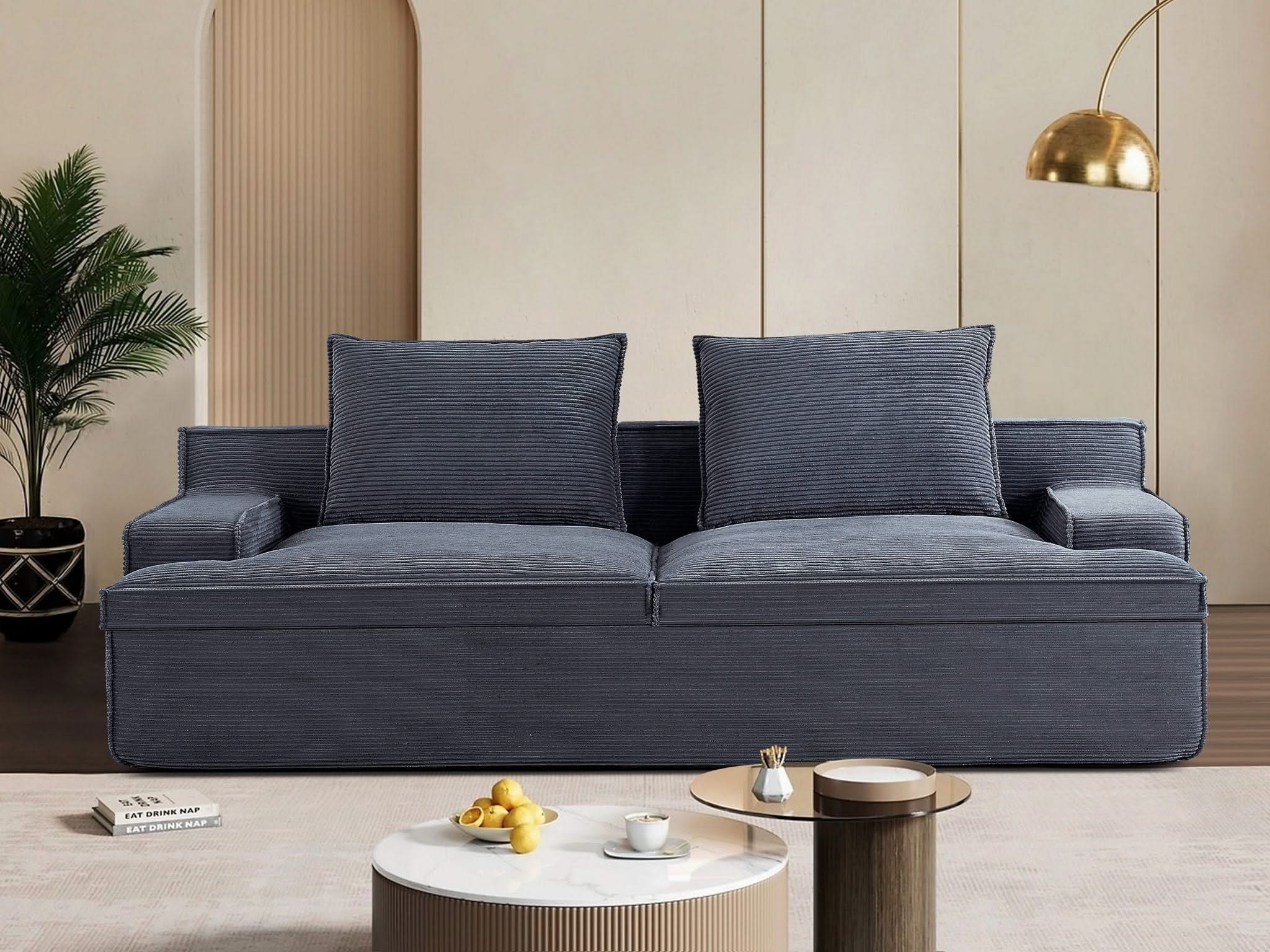 Nimbus - Oversized Full Foam 4 Seater Couch For Living Room Upholstered In Soft, Wide Armrests