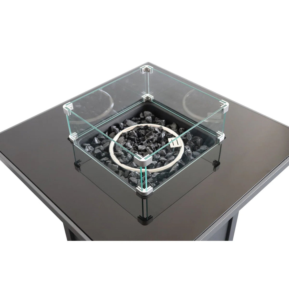 Powdercoated Fire Pit With Top - Black