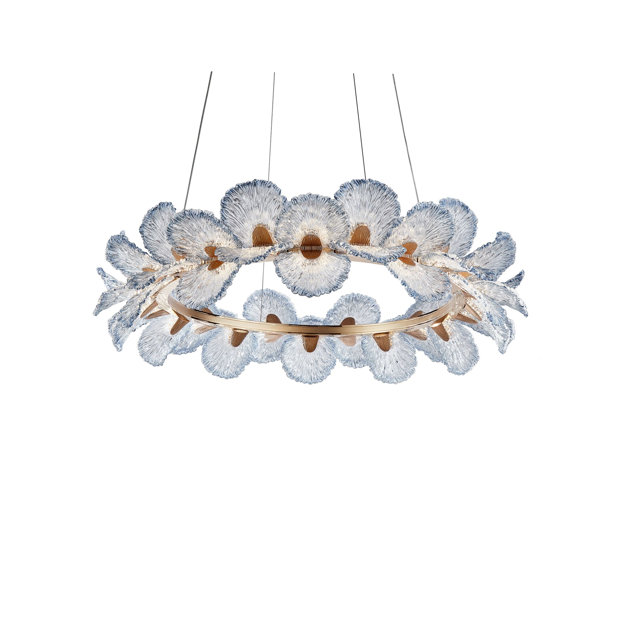 Michael Amini Lighting - Brisa 39" Round LED Chandelier - Ocean Blue / Bronze