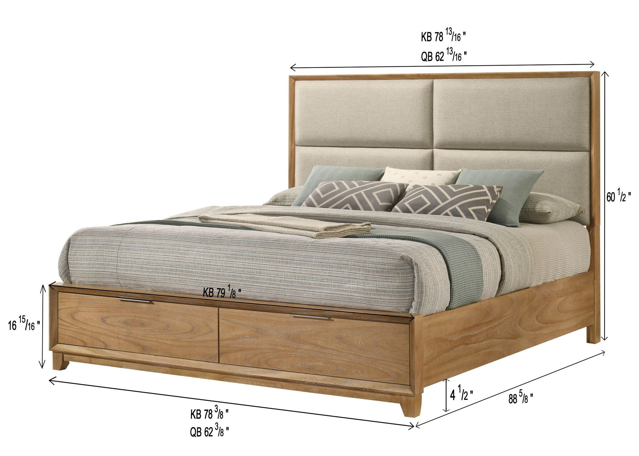 Florian - Queen Platform Storage Bed - Natural