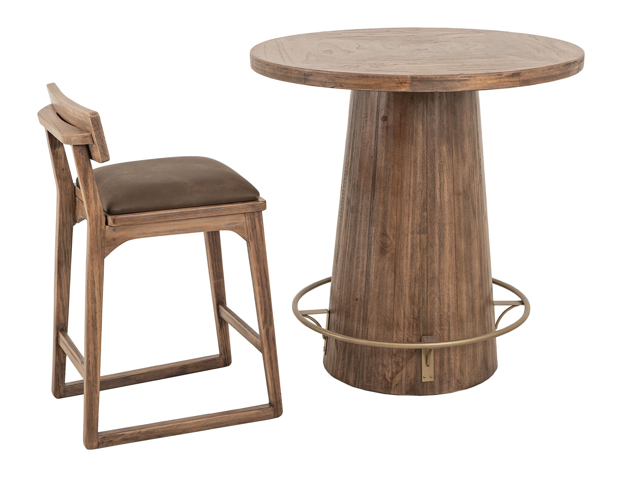 Balam - 24" Upholstered Barstool (Set of 2) - Light Brown / Dark Brown