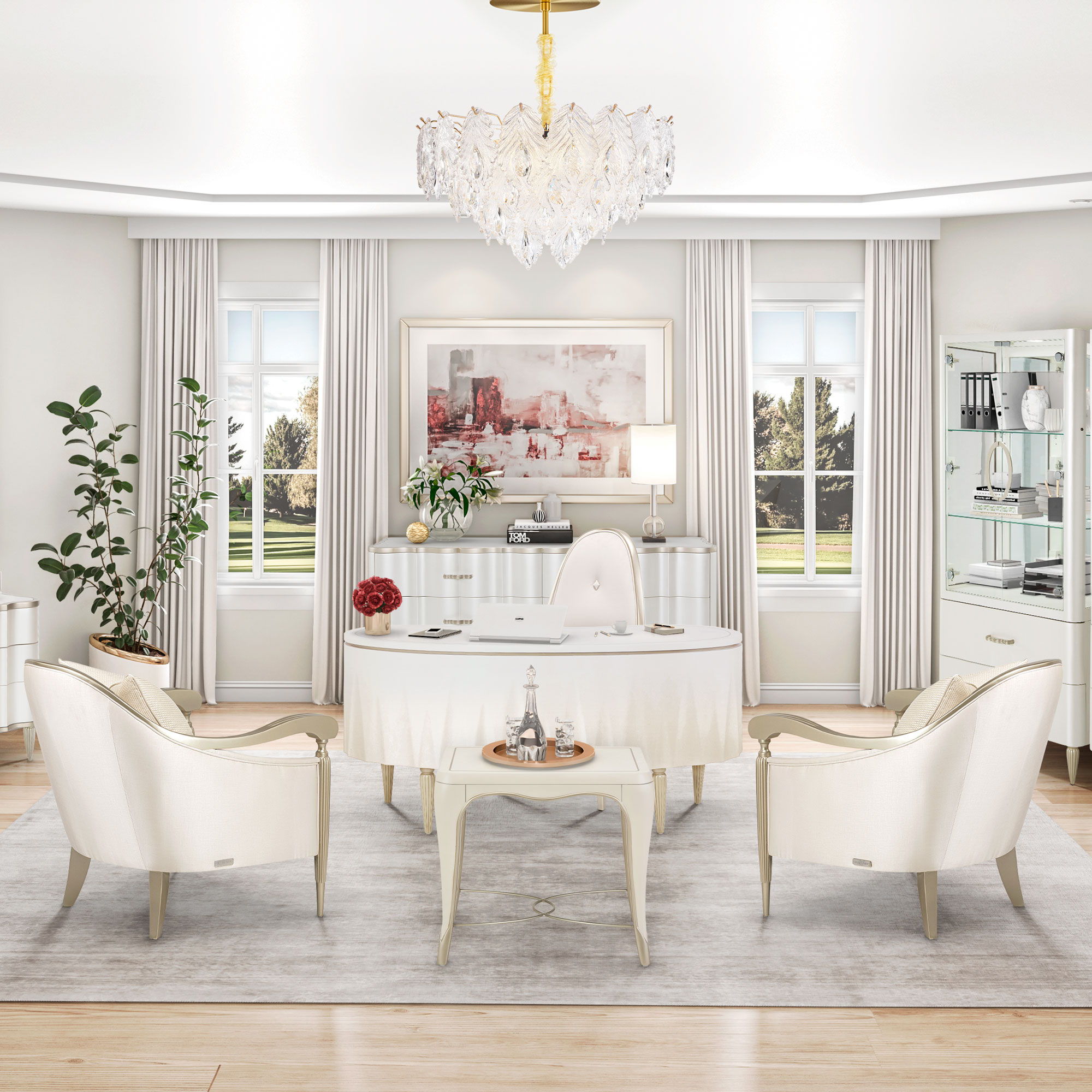 Michael Amini Lighting - Orlisse 9-Light Acrylic Chandelier - Gold