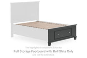 Lanolee - Full Storage Footboard With Roll Slats - Black