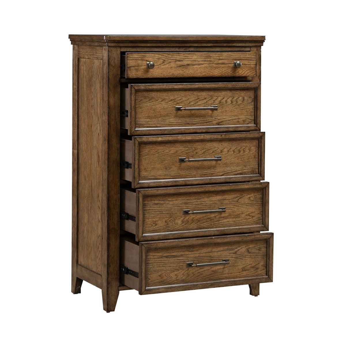 Carolina Park - 5 Drawer Chest - Amber Brown